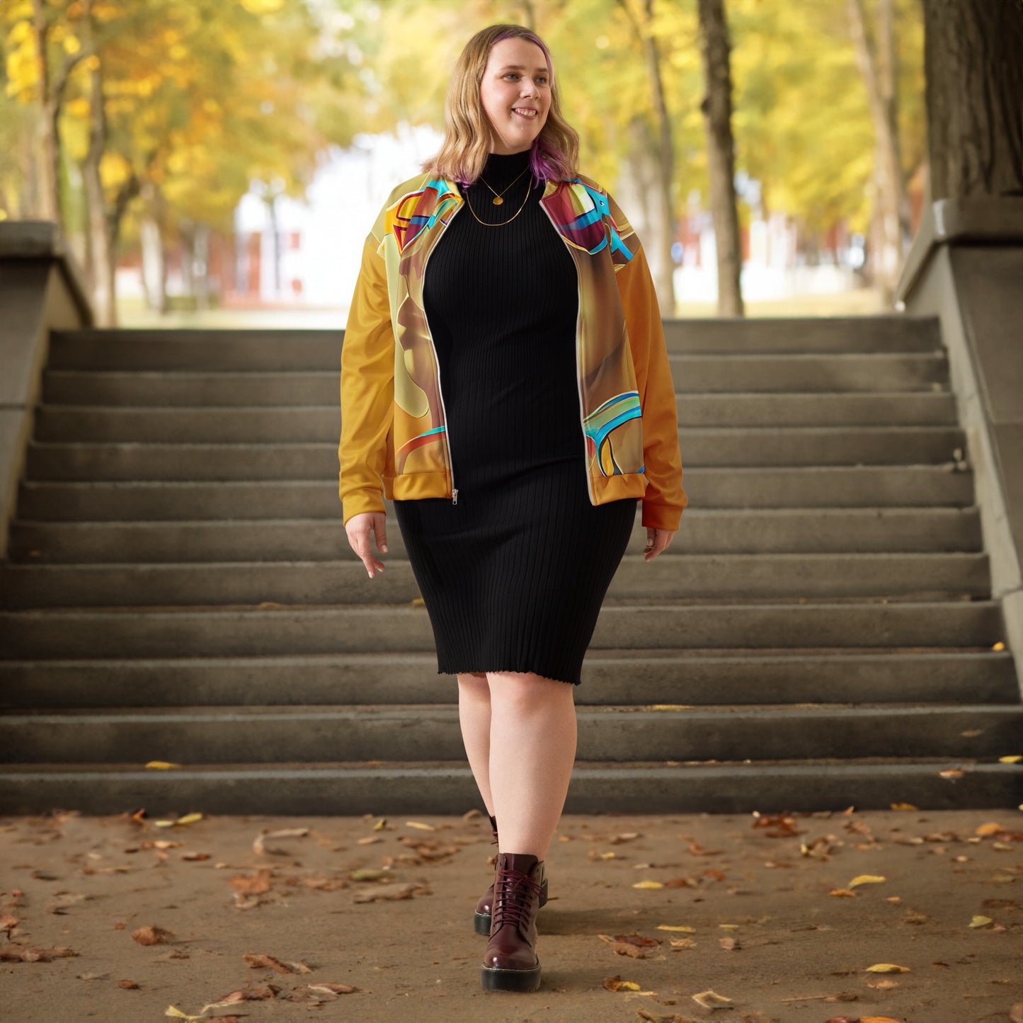 Retro Cool Orange - Womens Bomber Jacket - iSAW Company