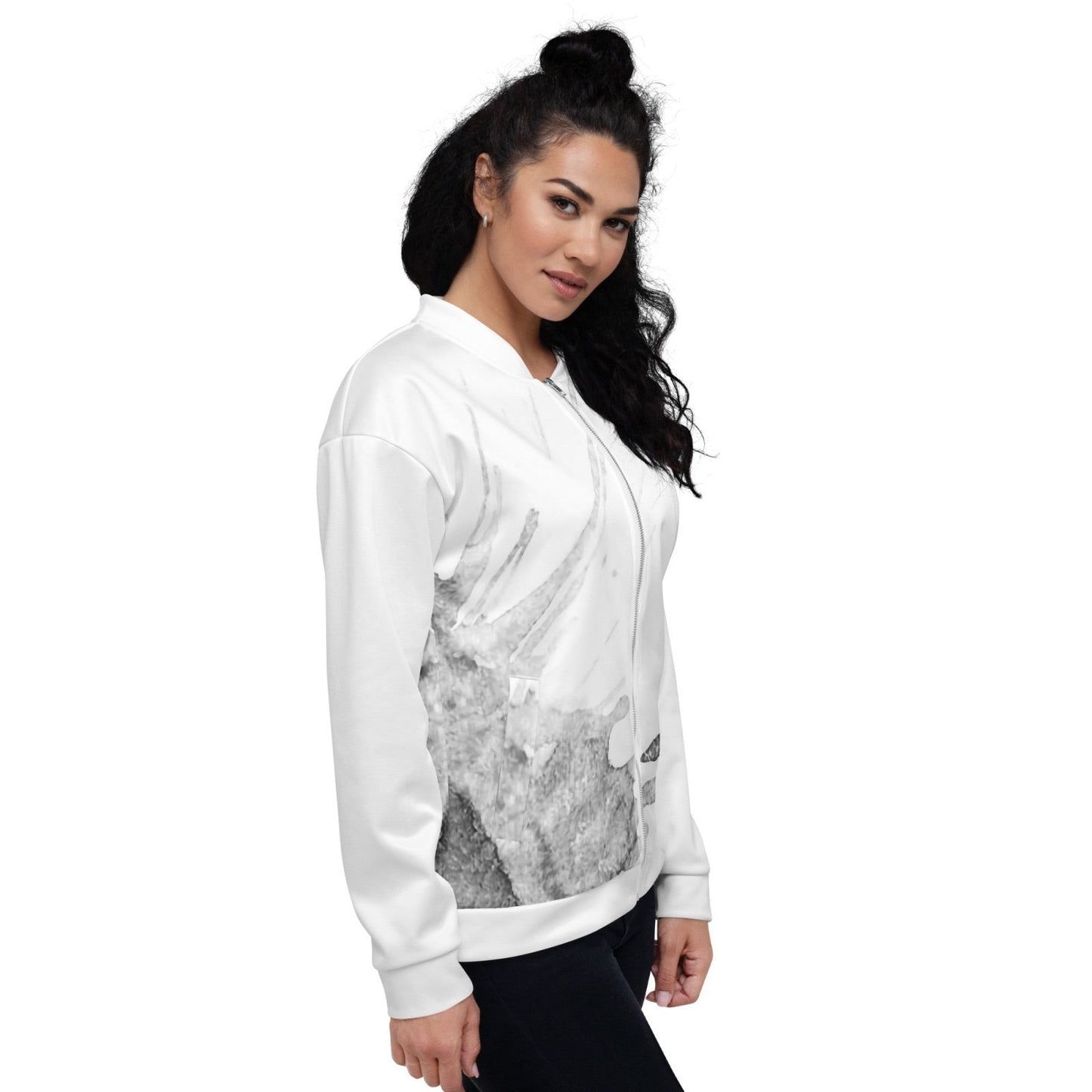 Watercolour Grey Splash - Unisex Bomber Jacket - iSAW Company