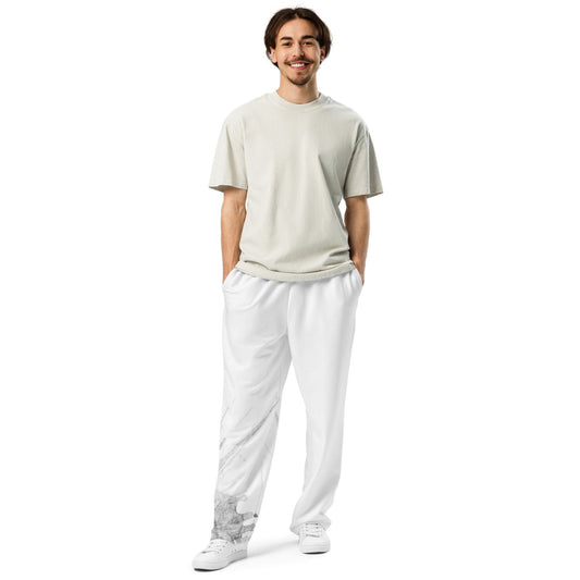Watercolour Grey Splash - Unisex Wide - Leg Joggers - iSAW Company