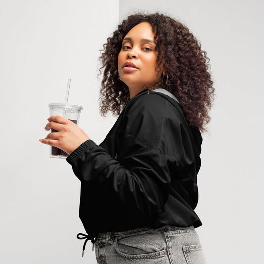 iSAW Womens Black Cropped Windbreaker - iSAW Company