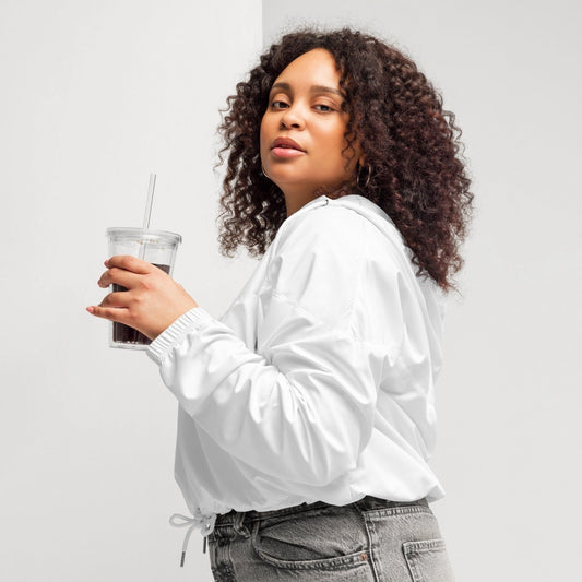 iSAW Womens White Cropped Windbreaker - iSAW Company
