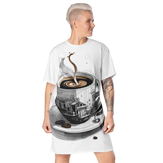American Coffee - Womens T-Shirt Dress - iSAW Company