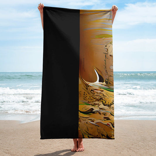 Half Black Half Gāolàng - Beach Towel - iSAW Company