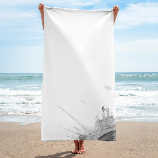 Watercolour Grey Splash - Beach Towel - iSAW Company