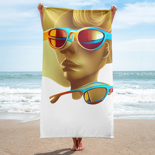 Retro Cool White - Beach Towel - iSAW Company