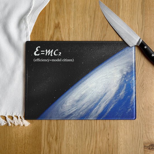 E=MC2 - Glass Cutting Board - iSAW Company