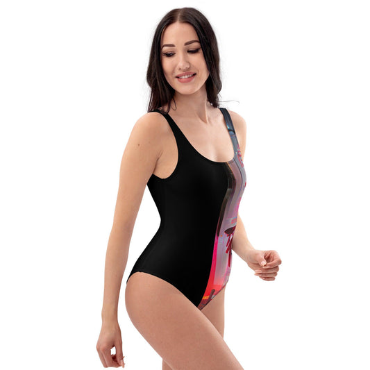 Half Black Half Báijiǔ - Womens One-Piece Swimsuit - iSAW Company