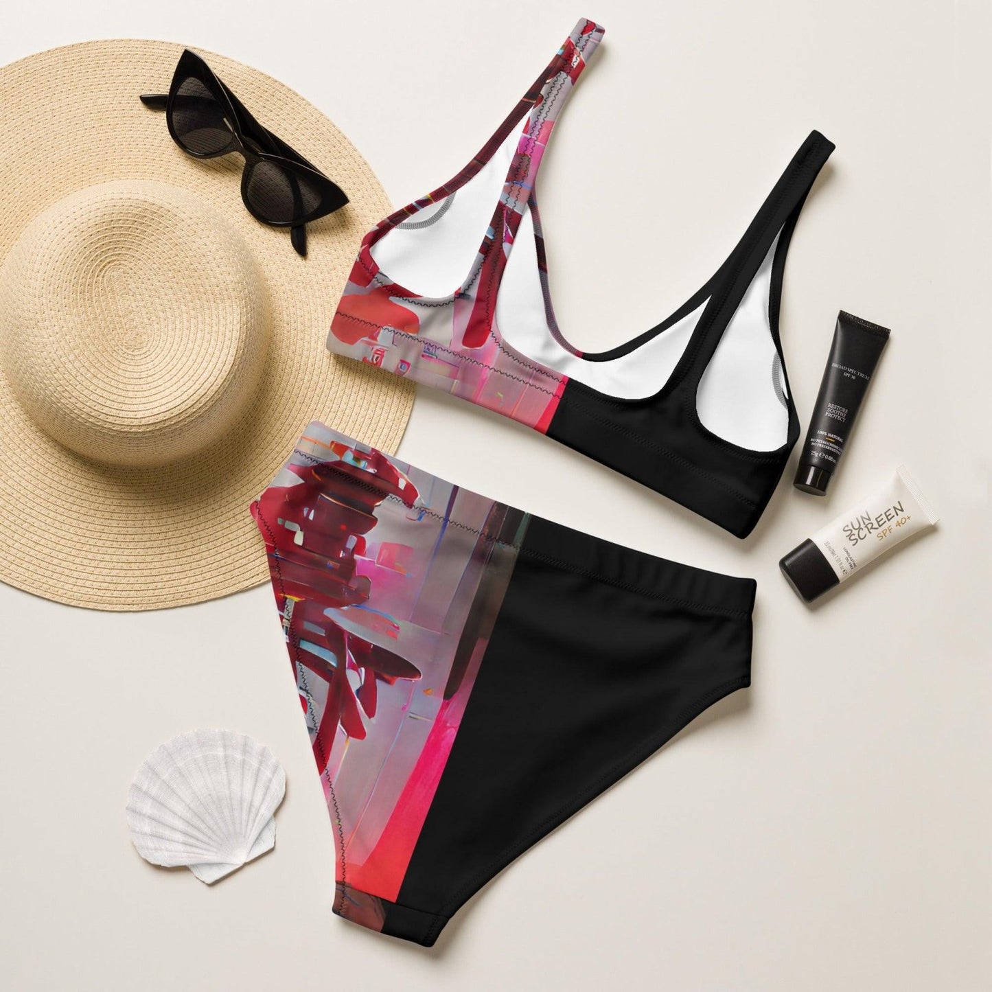 Half Black Half Báijiǔ - Womens Two-Piece Bikini - iSAW Company