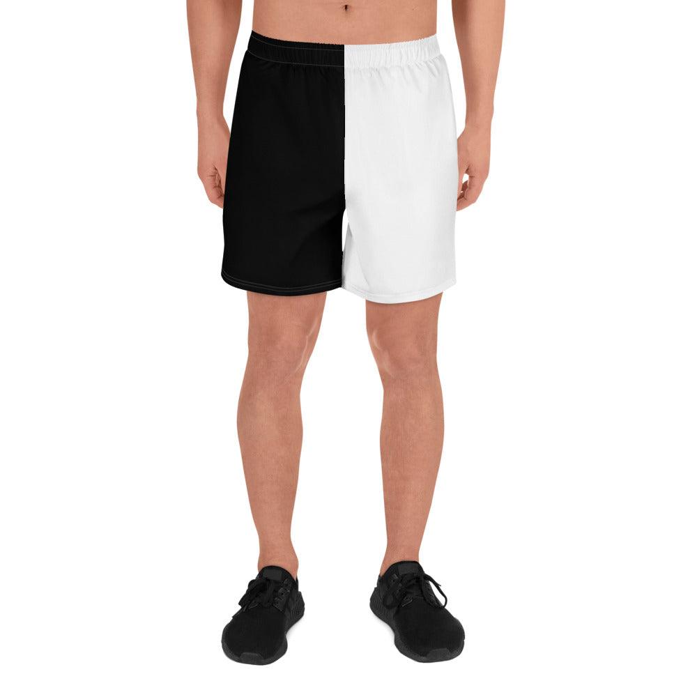 Half white hot sale half black shorts