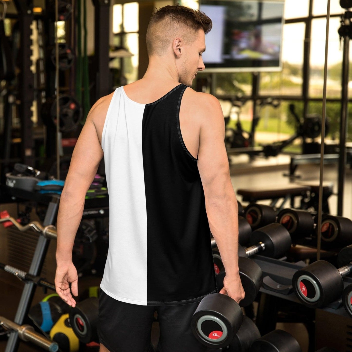 Half Black Half White - Mens Tank Top - iSAW Company