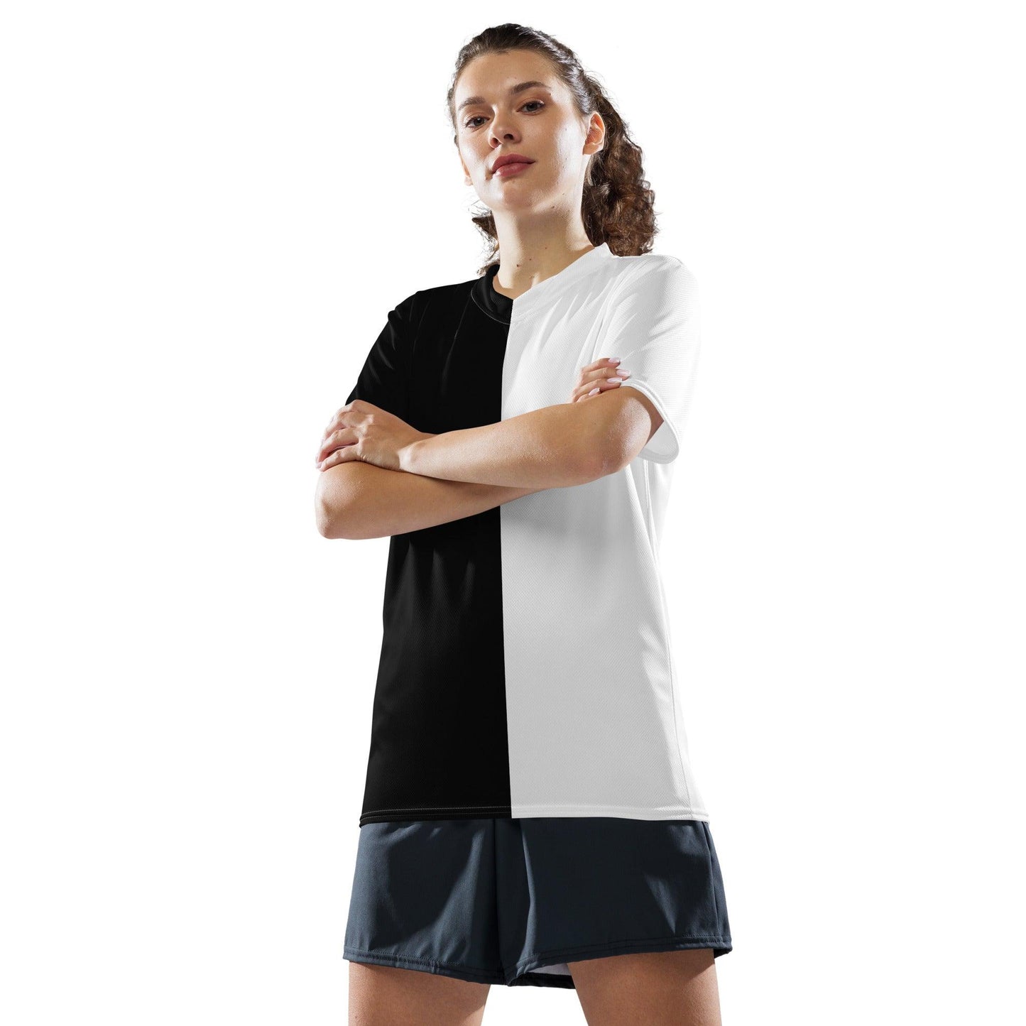Half Black Half White - Unisex Sports Jersey - iSAW Company