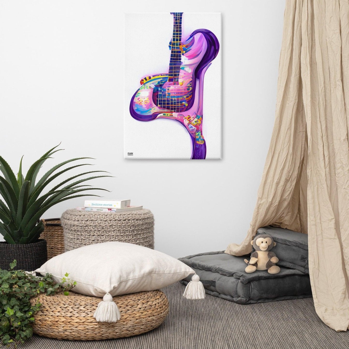 Hippie Guitar - Canvas Print - iSAW Company