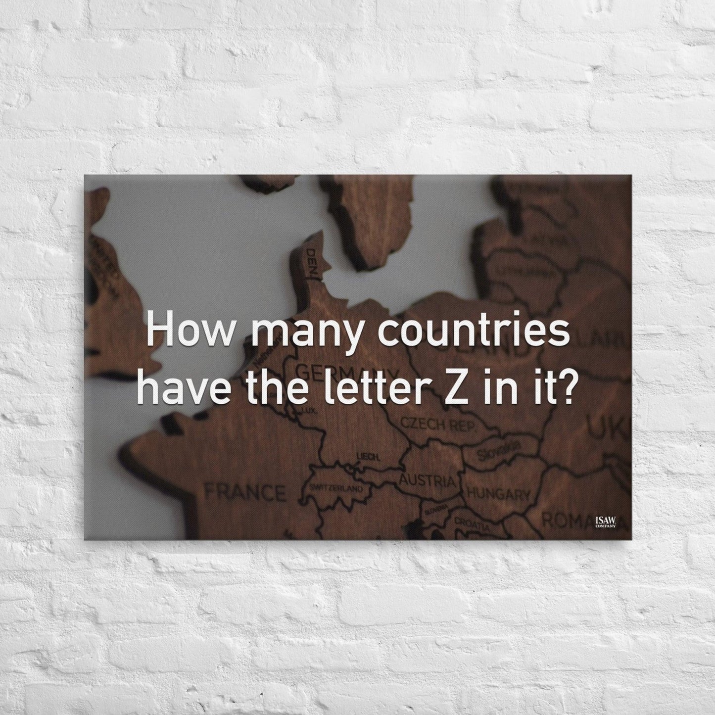 How Many Countries Have The Letter Z In It - Canvas Print - iSAW Company