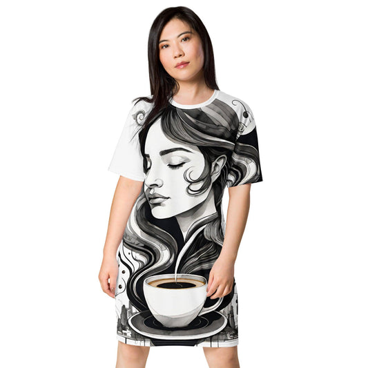 Love Coffee - Womens T-Shirt Dress - iSAW Company