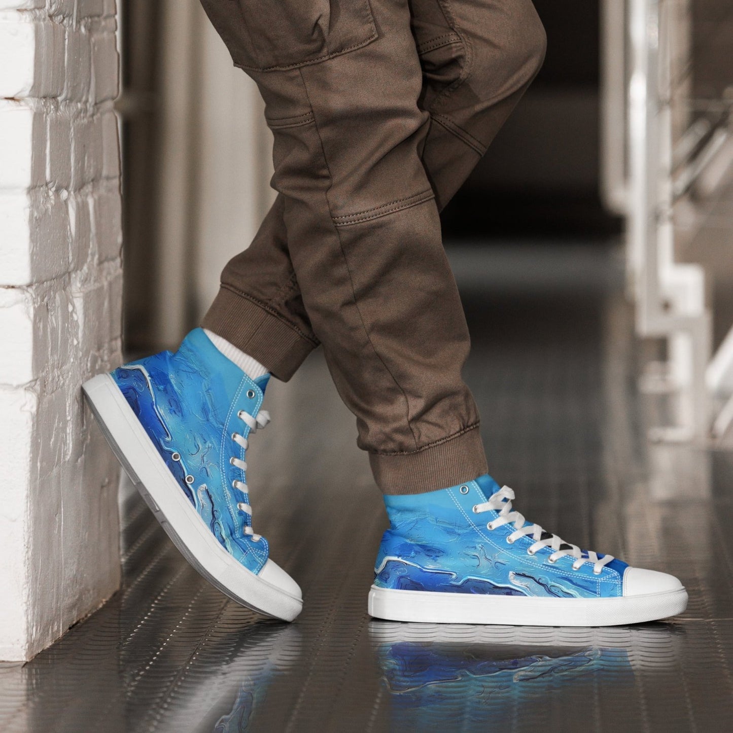 A Drop In The Ocean - Mens High-Top Canvas Shoes - iSAW Company