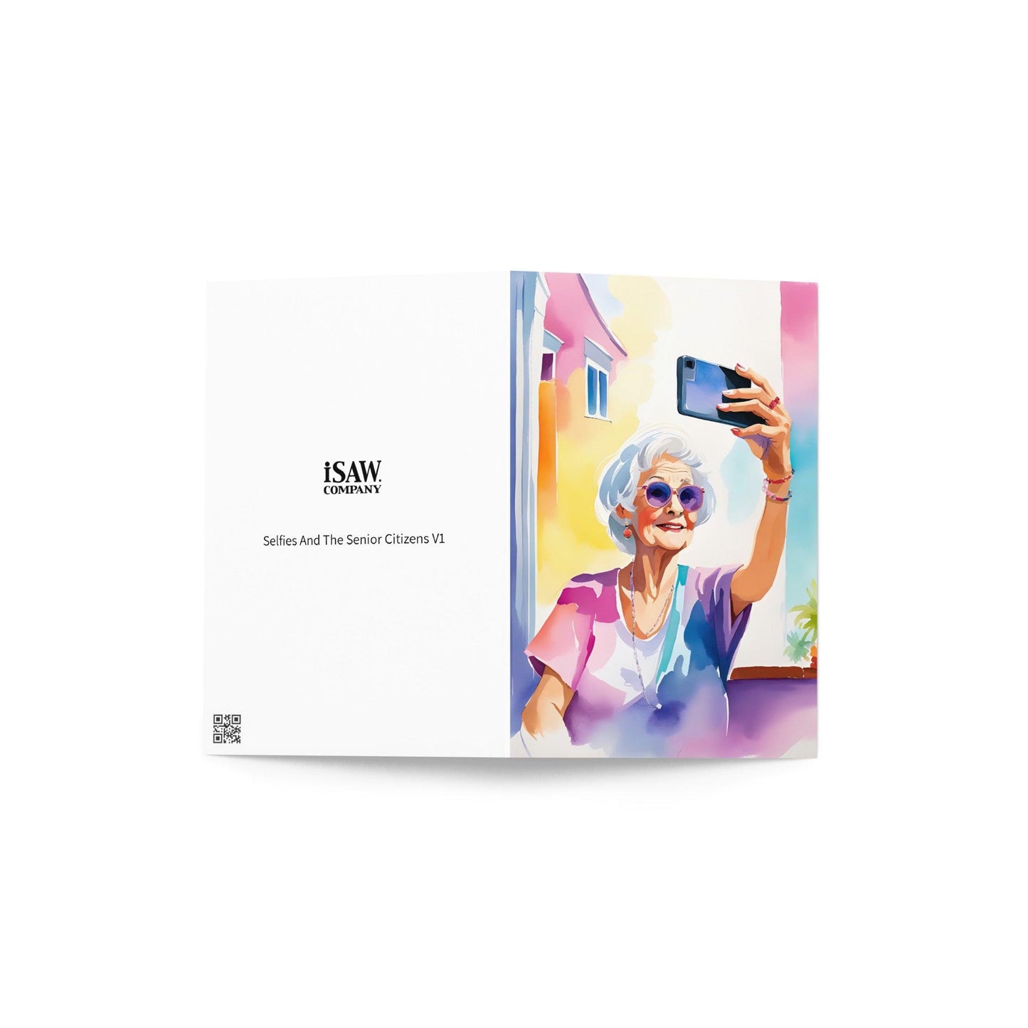 Selfies And The Senior Citizens V1 - Note Card - iSAW Company