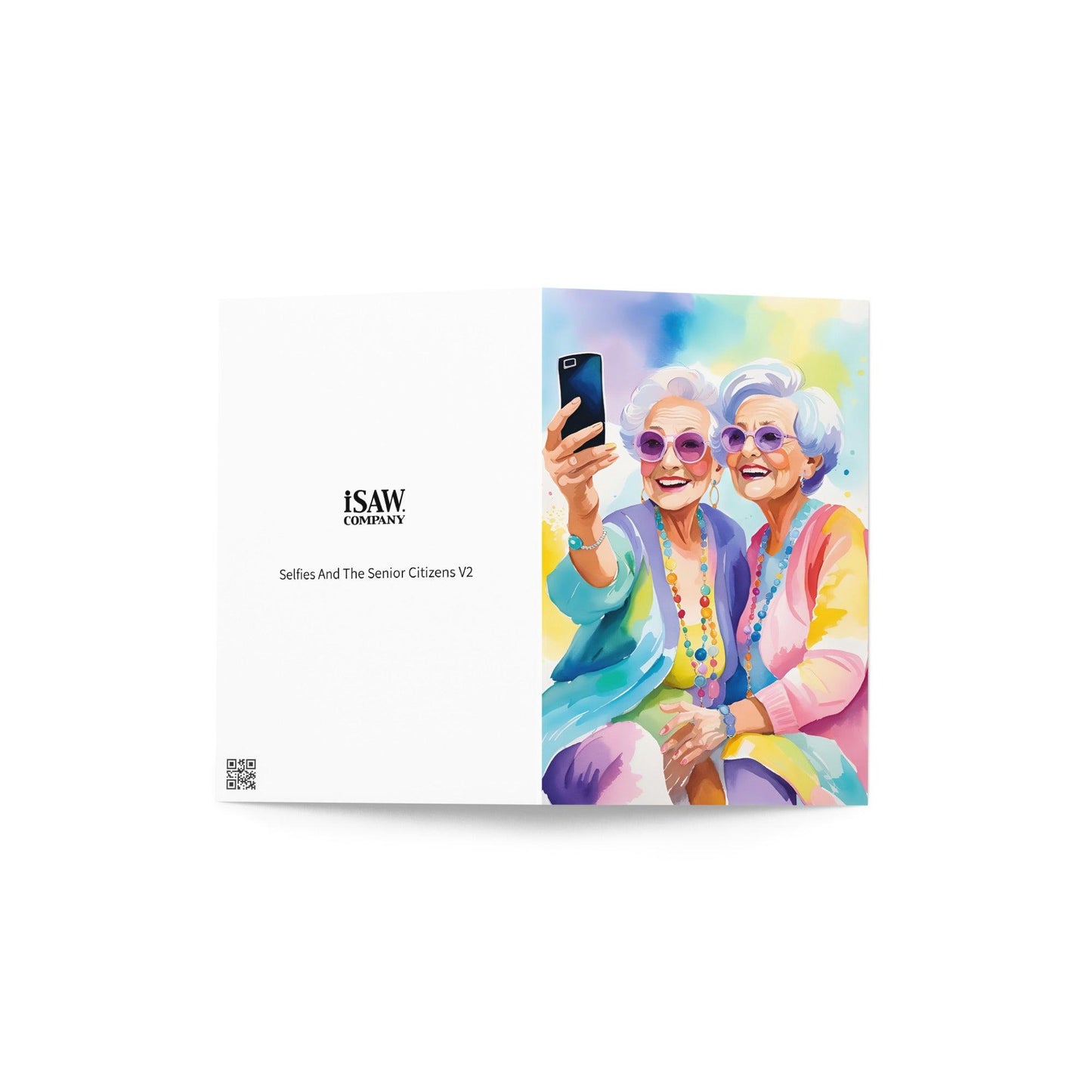 Selfies And The Senior Citizens V2 - Note Card - iSAW Company