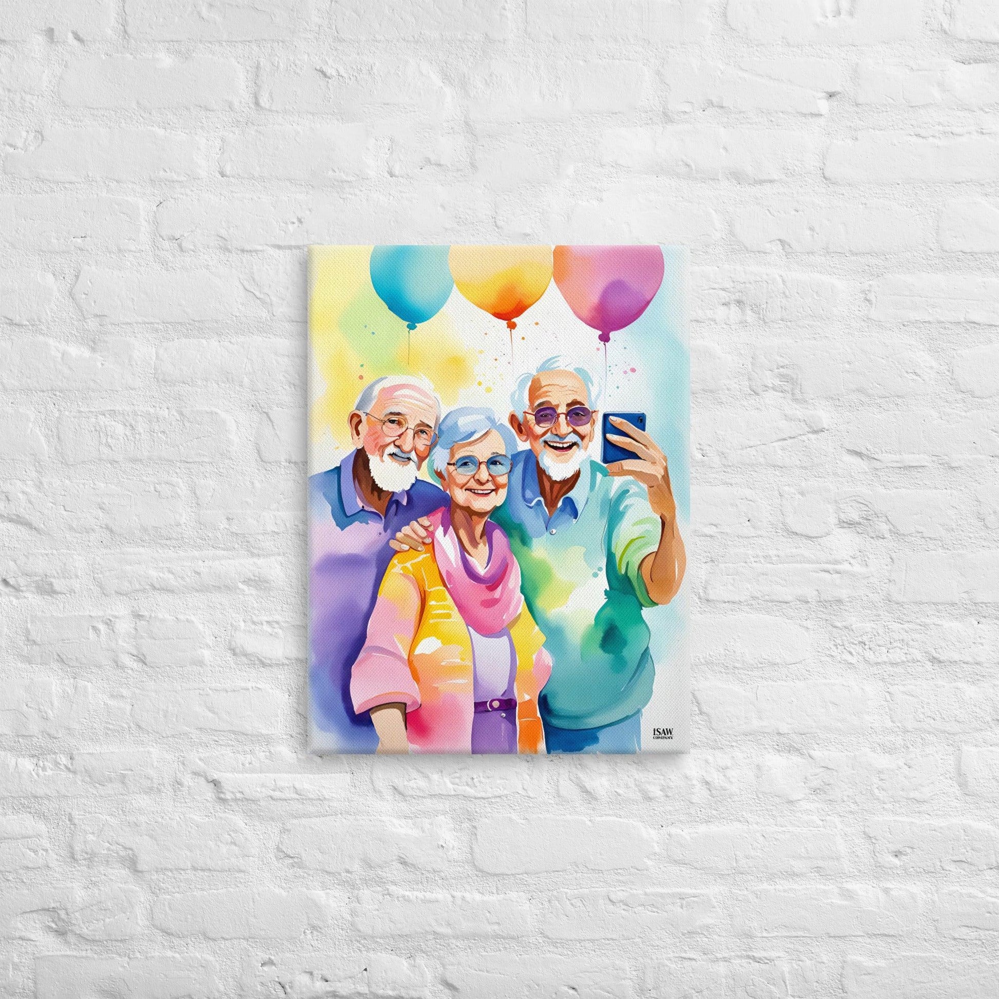 Selfies And The Senior Citizens V3 - Canvas Print - iSAW Company