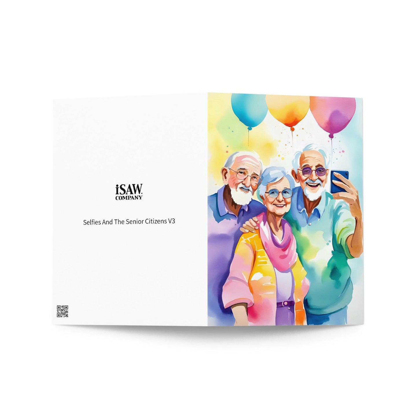 Selfies And The Senior Citizens V3 - Note Card - iSAW Company