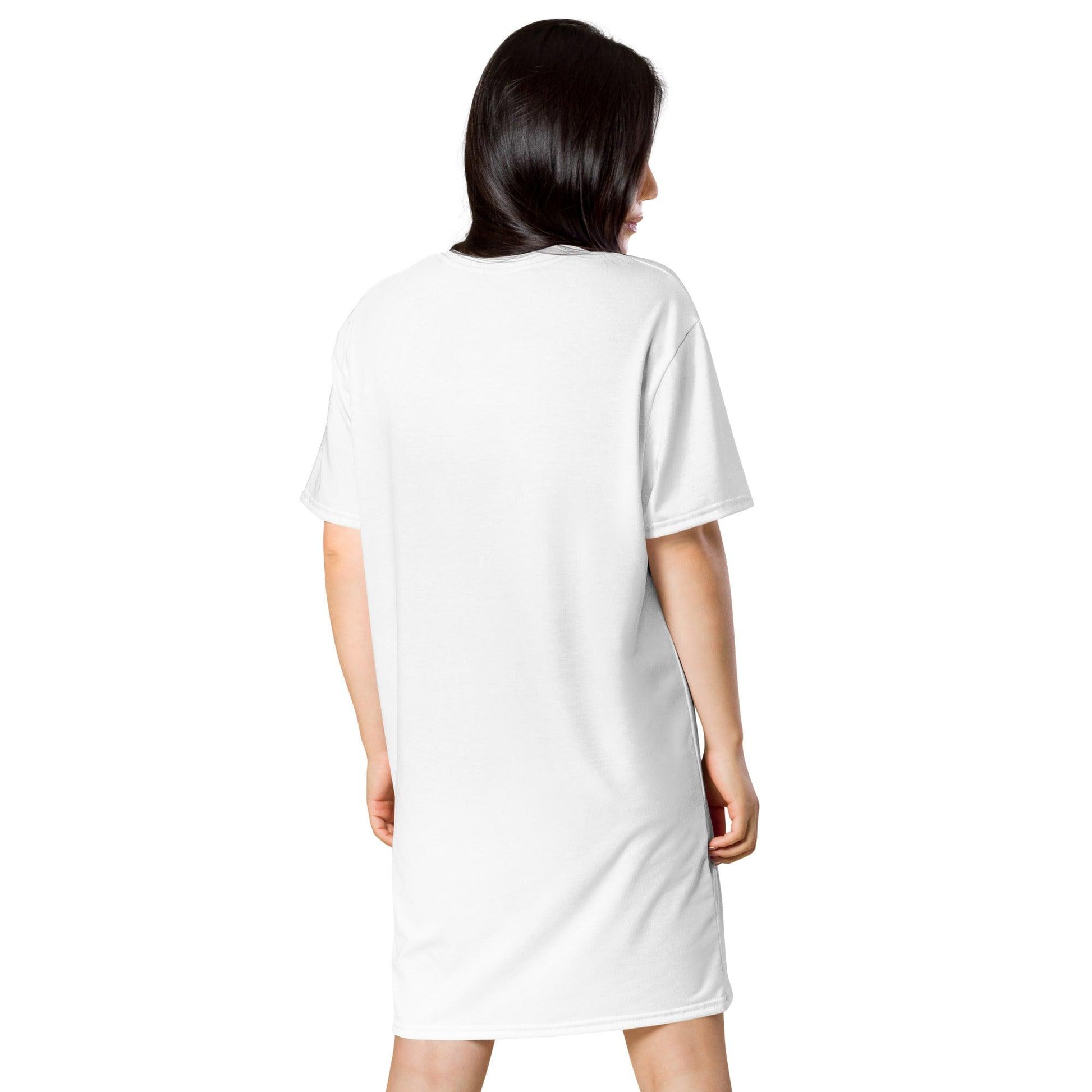 Stop And Smell The Rosé - Womens White T-Shirt Dress - iSAW Company