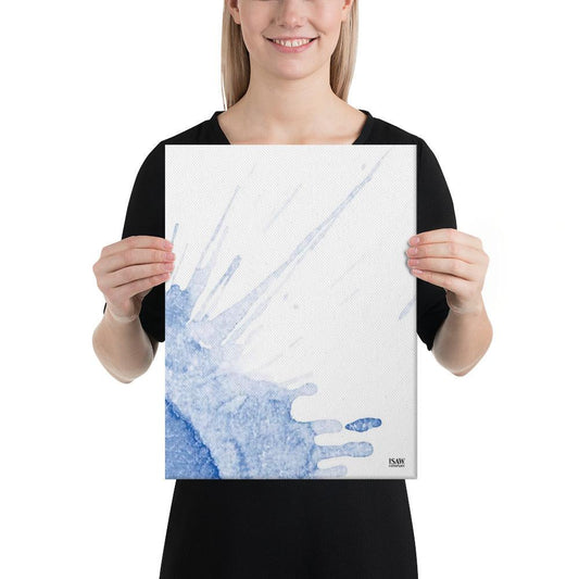 Watercolour Blue Splash - Canvas Print - iSAW Company
