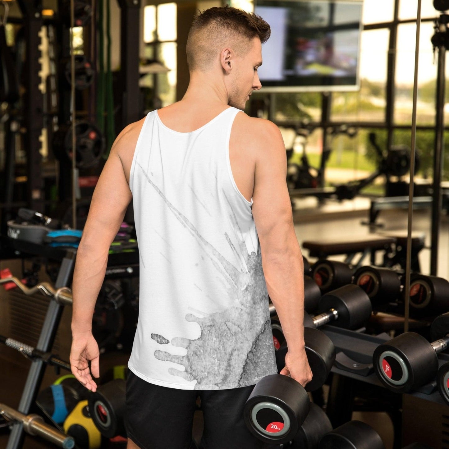 Watercolour Grey Splash - Mens Tank Top - iSAW Company