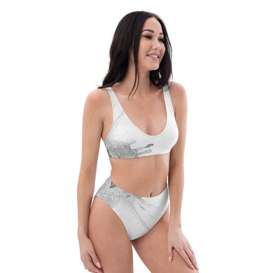 Watercolour Grey Splash - Womens Two-Piece Bikini - iSAW Company