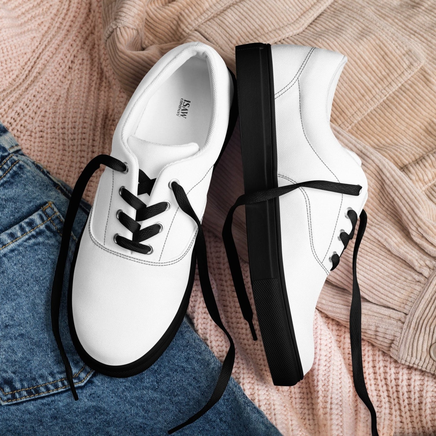 iSAW Womens White Lace - Up Canvas Shoes - iSAW Company