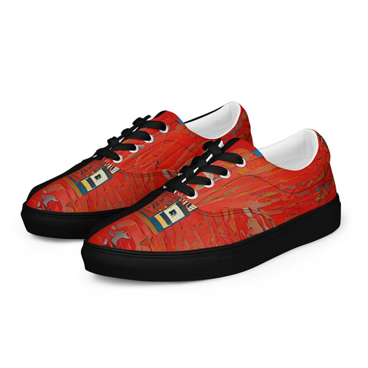 Half Black Half Hónghǎi - Womens Lace-Up Canvas Shoes - iSAW Company