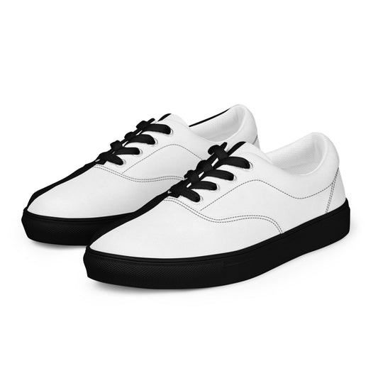 Half Black Half White - Womens Lace-Up Canvas Shoes - iSAW Company