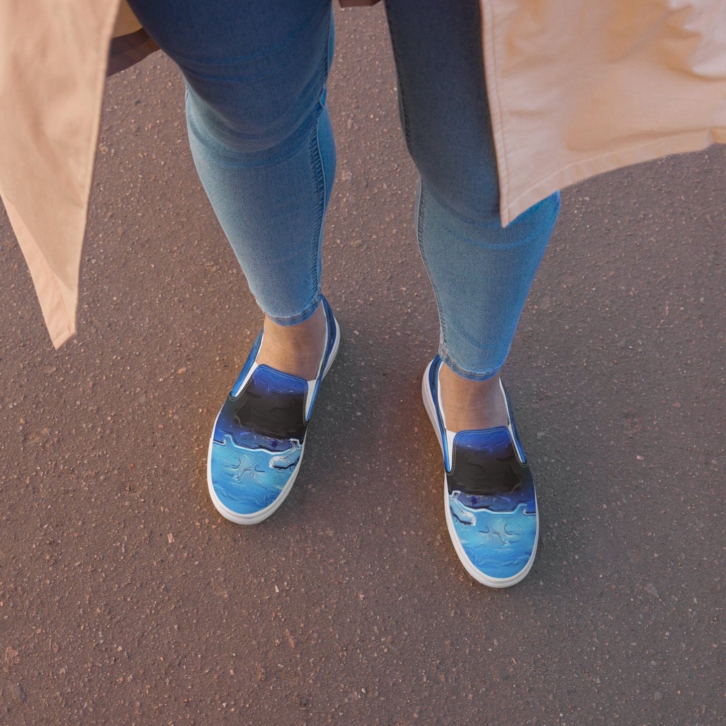 A Drop In The Ocean - Womens Slip-On Canvas Shoes - iSAW Company