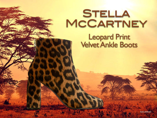 Stella McCartney Leopard Print Velvet Ankle Boots - iSAW Company