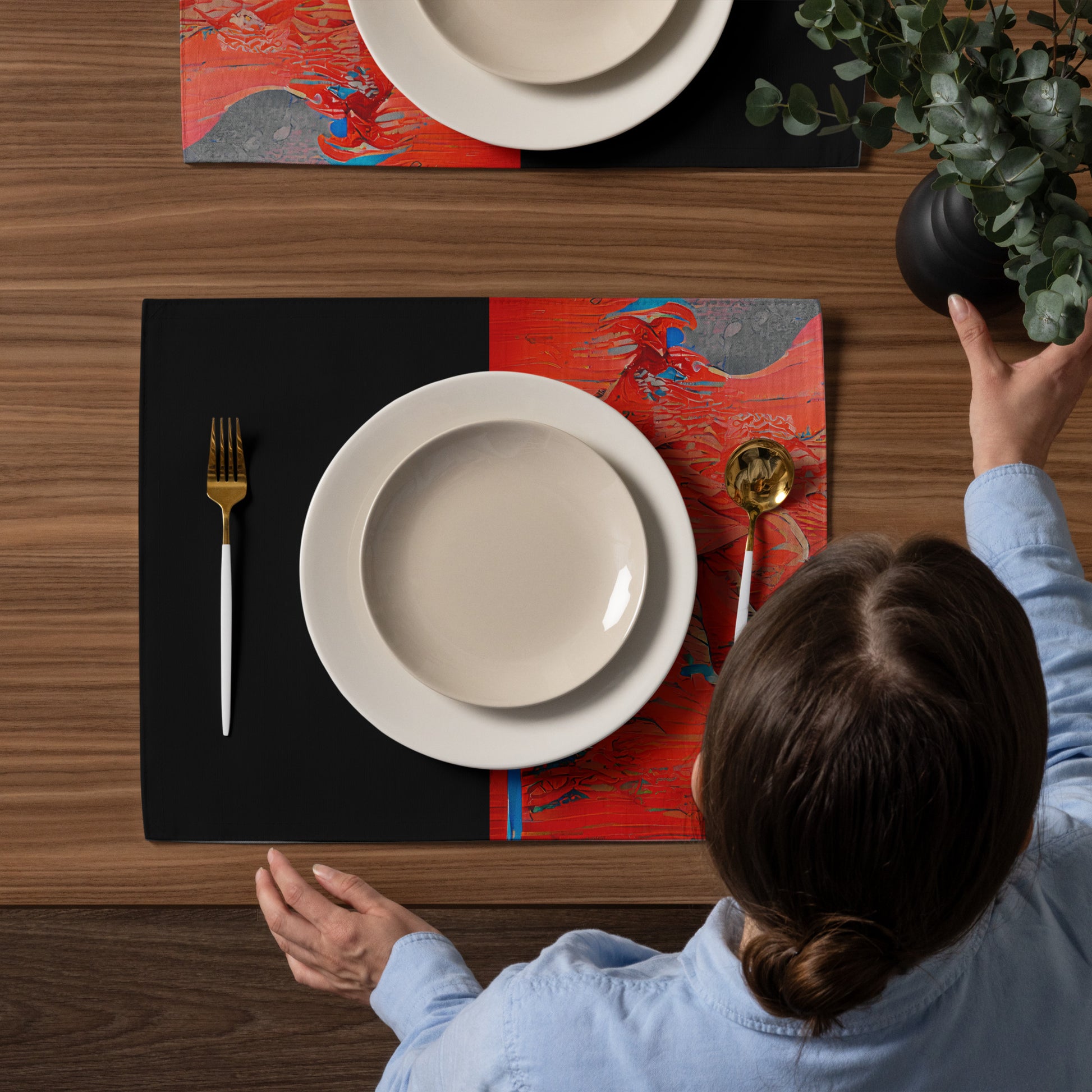 Half Black Half Hónghǎi - Placemat Set - iSAW Company
