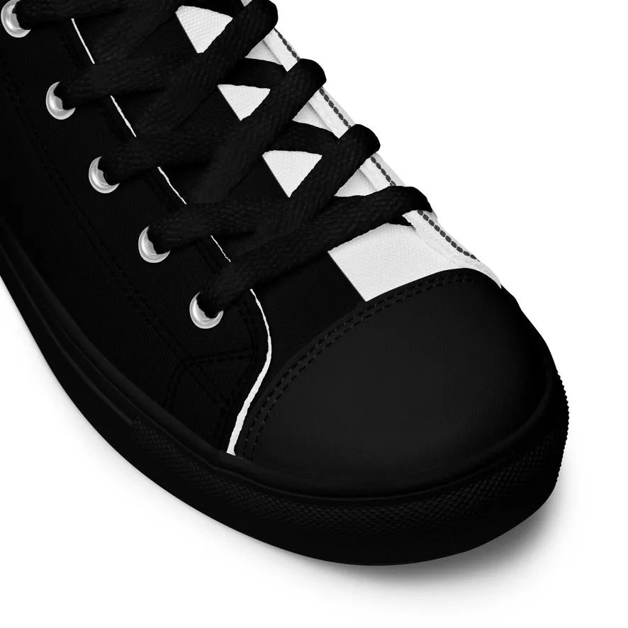 Half Black Half White - Womens High - Top Canvas Shoes - iSAW Company