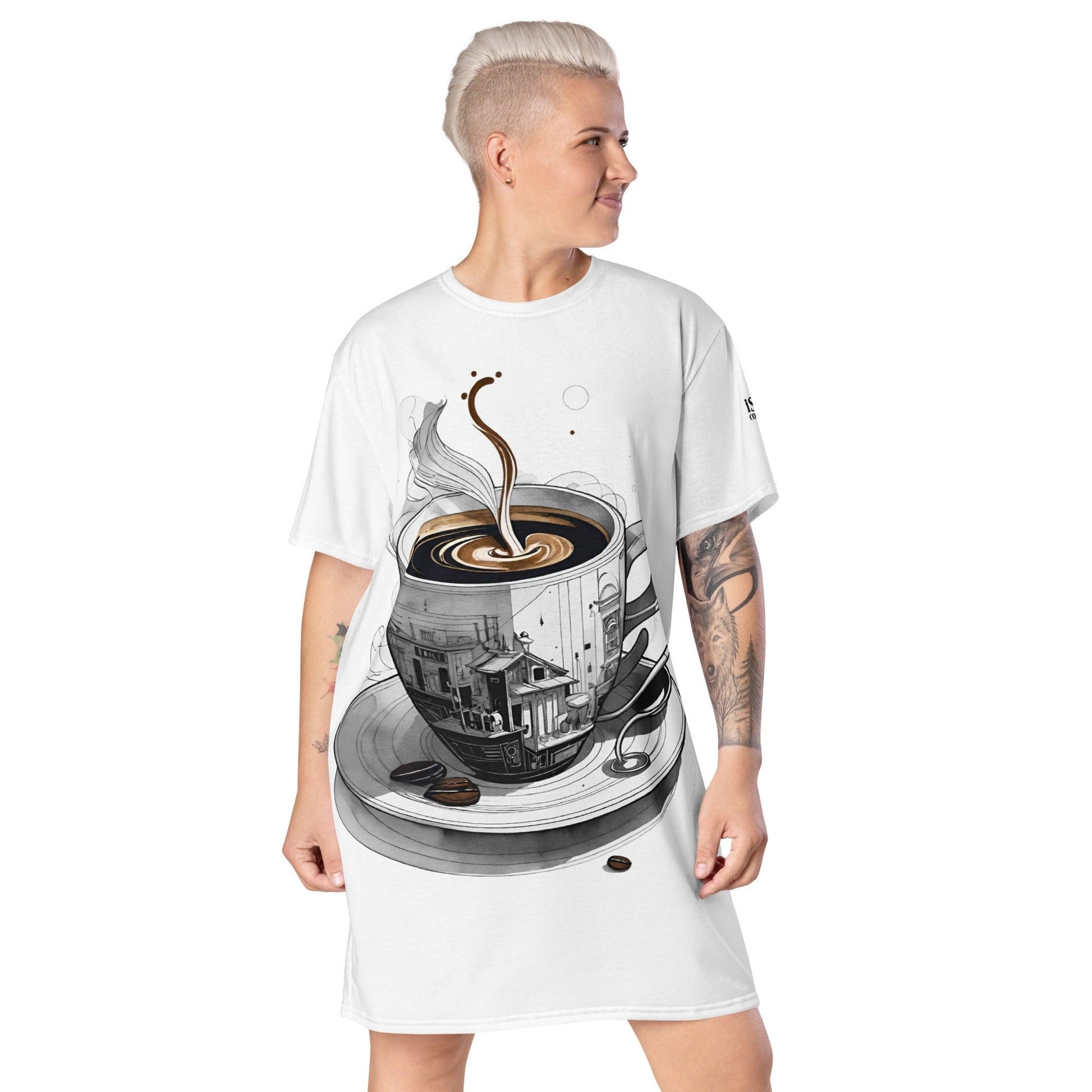 American Coffee - Womens T-Shirt Dress - iSAW Company