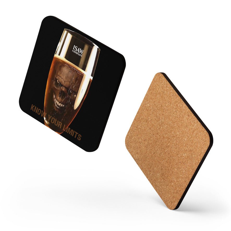 Alcohol - Know Your Limits - Cork Back Coaster - iSAW Company