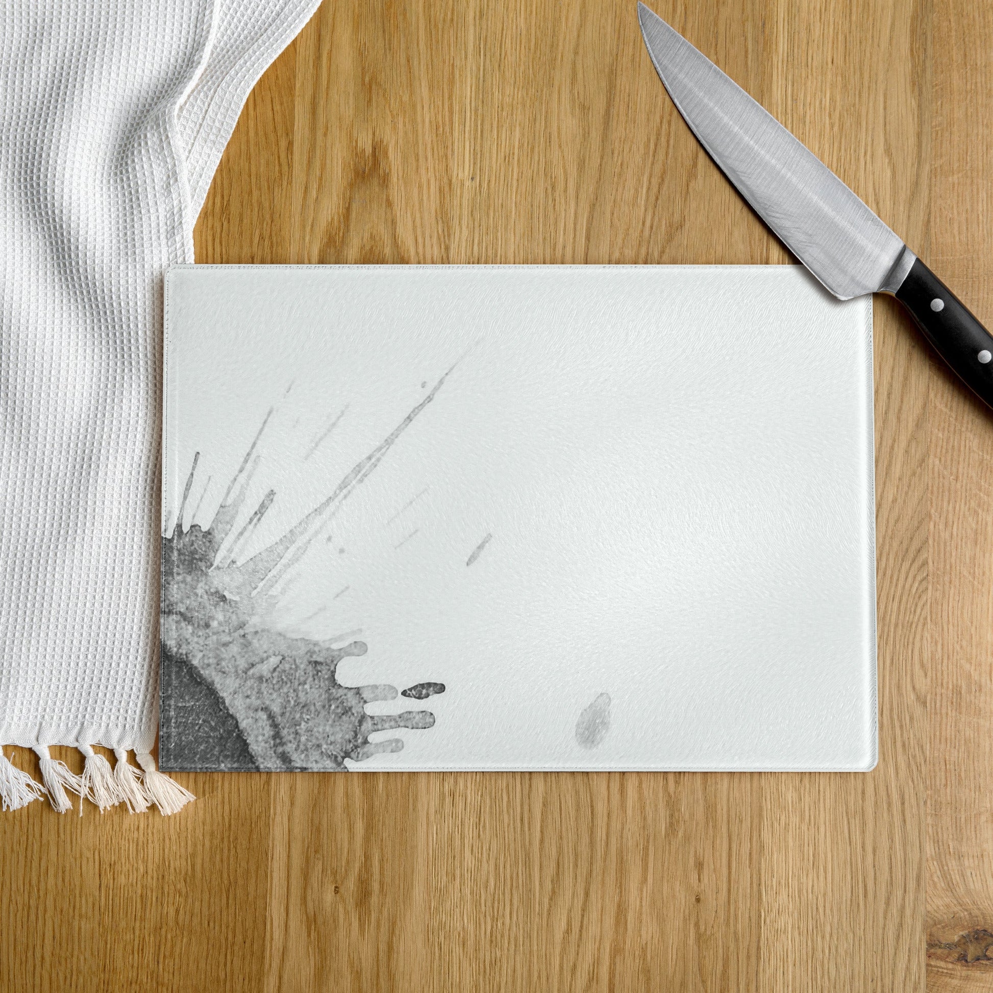 Watercolour Grey Splash - Glass Cutting Board - iSAW Company