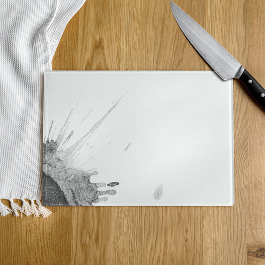 Watercolour Grey Splash - Glass Cutting Board - iSAW Company