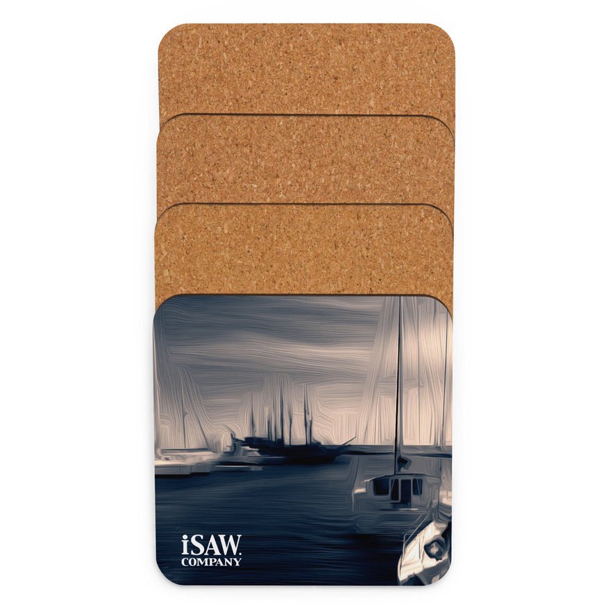 The Sleeping Yachts (at Sunrise) - Cork Back Coaster - iSAW Company