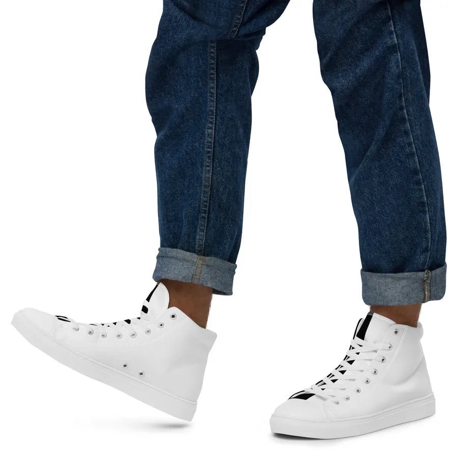 Half Black Half White - Mens High - Top Canvas Shoes - iSAW Company