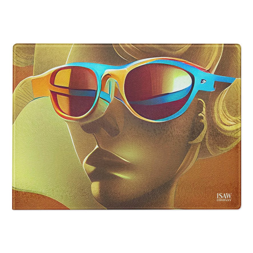 Retro Cool Orange - Glass Cutting Board - iSAW Company