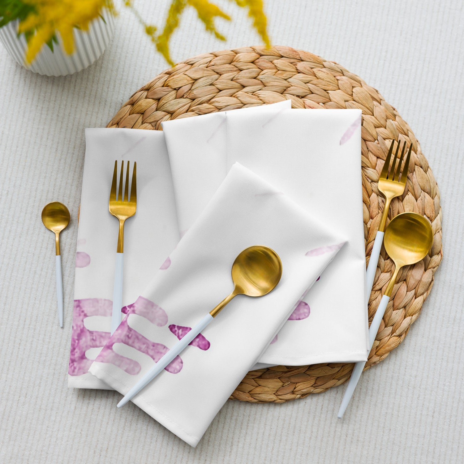 Watercolour Pink Splash - Cloth Napkin Set - iSAW Company
