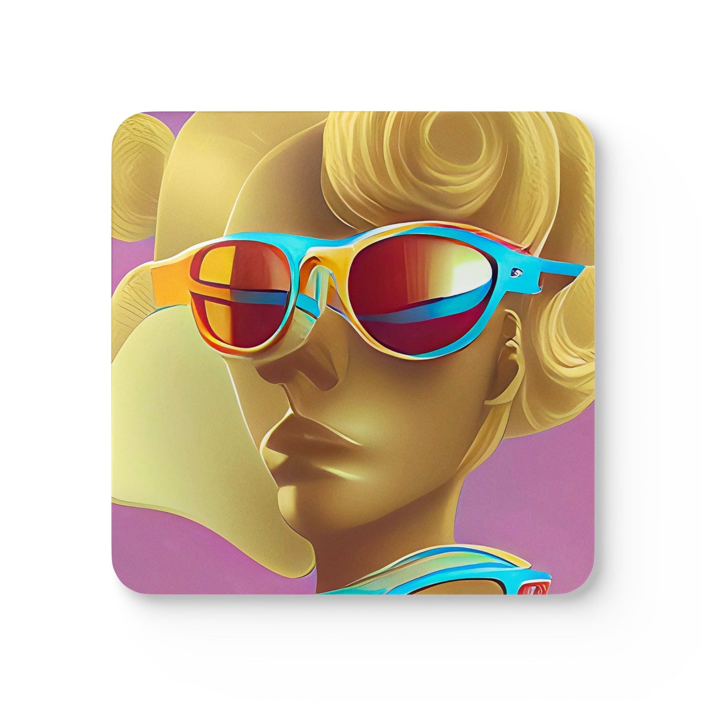 Retro Cool Pink - Cork Back Coaster Set - iSAW Company