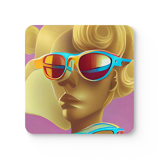 Retro Cool Pink - Cork Back Coaster Set - iSAW Company