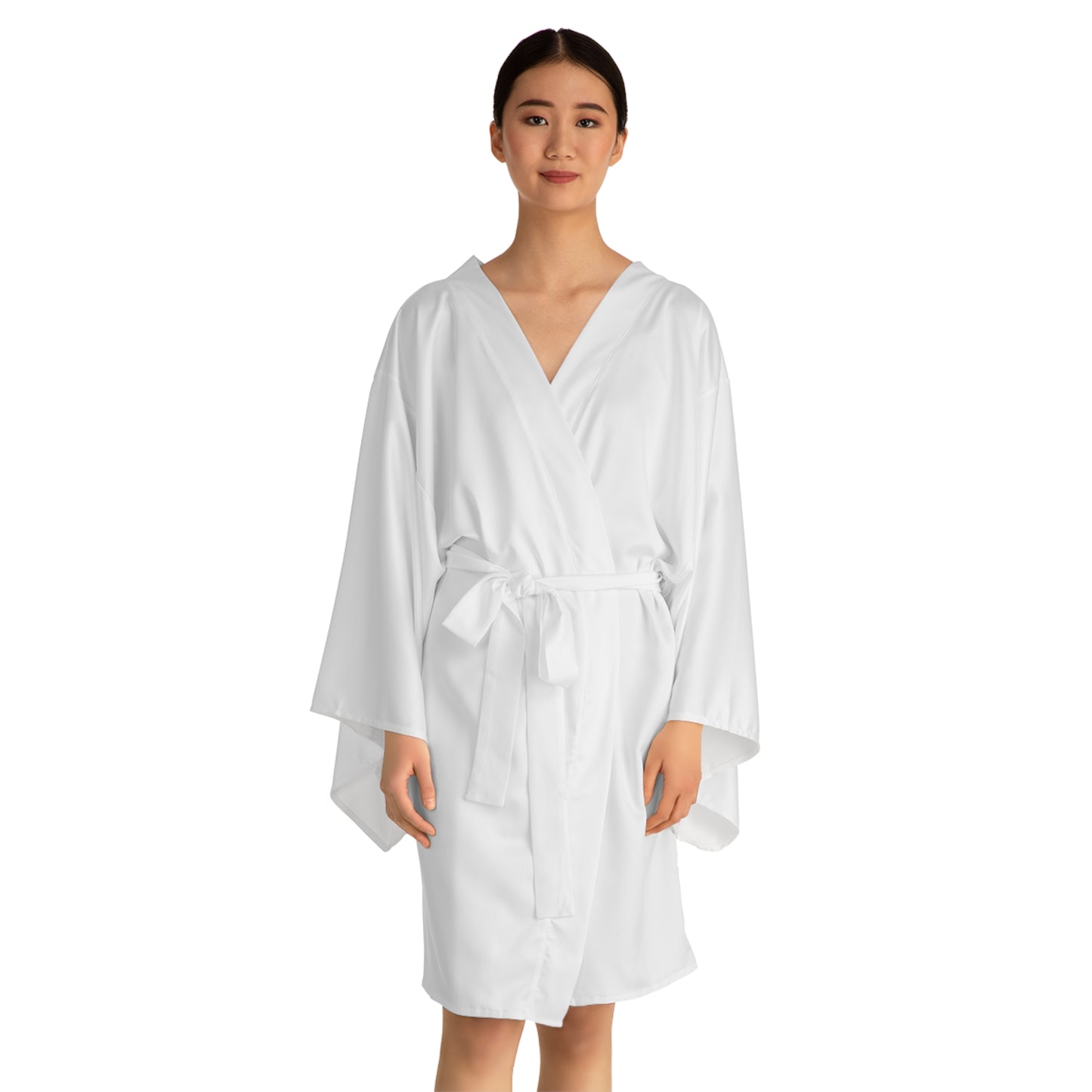 iSAW Womens White Long Sleeve Kimono Robe - iSAW Company