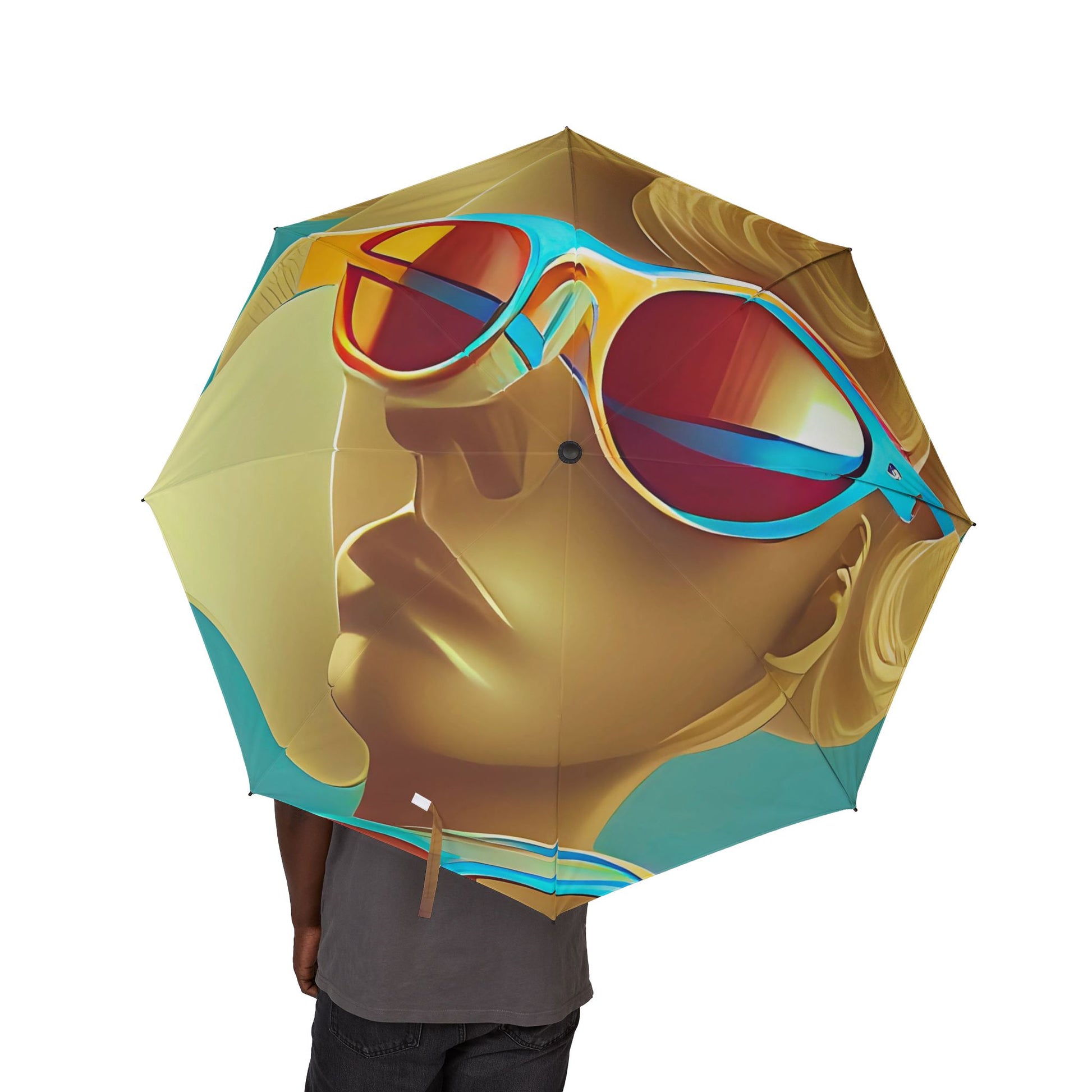 Retro Cool Blue - Windproof Umbrella - iSAW Company