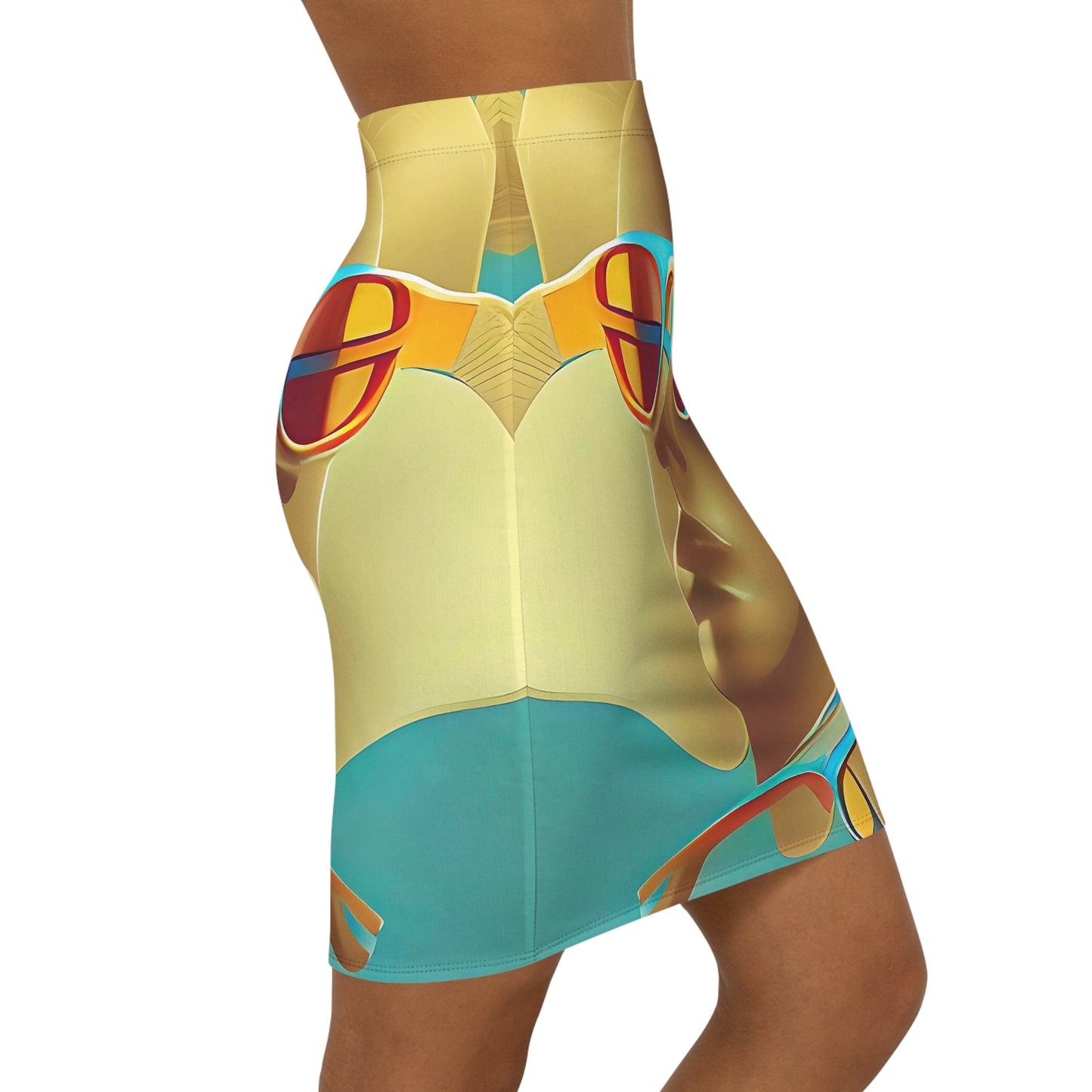 Retro Cool Blue - Womens Pencil Skirt - iSAW Company