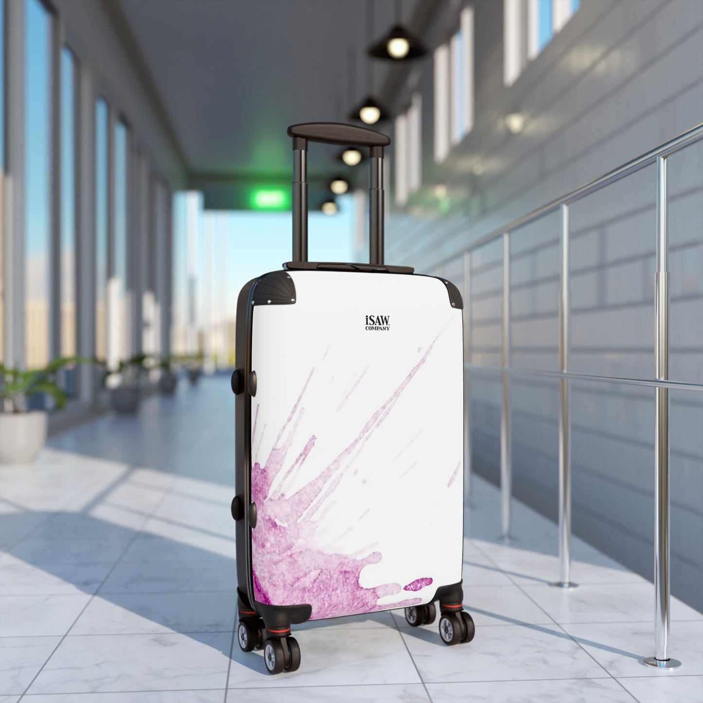 Watercolour Pink Splash - Hard - Shell Suitcase - iSAW Company