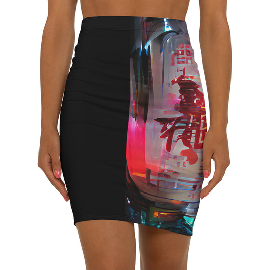 Half Black Half Báijiǔ - Womens Pencil Skirt - iSAW Company
