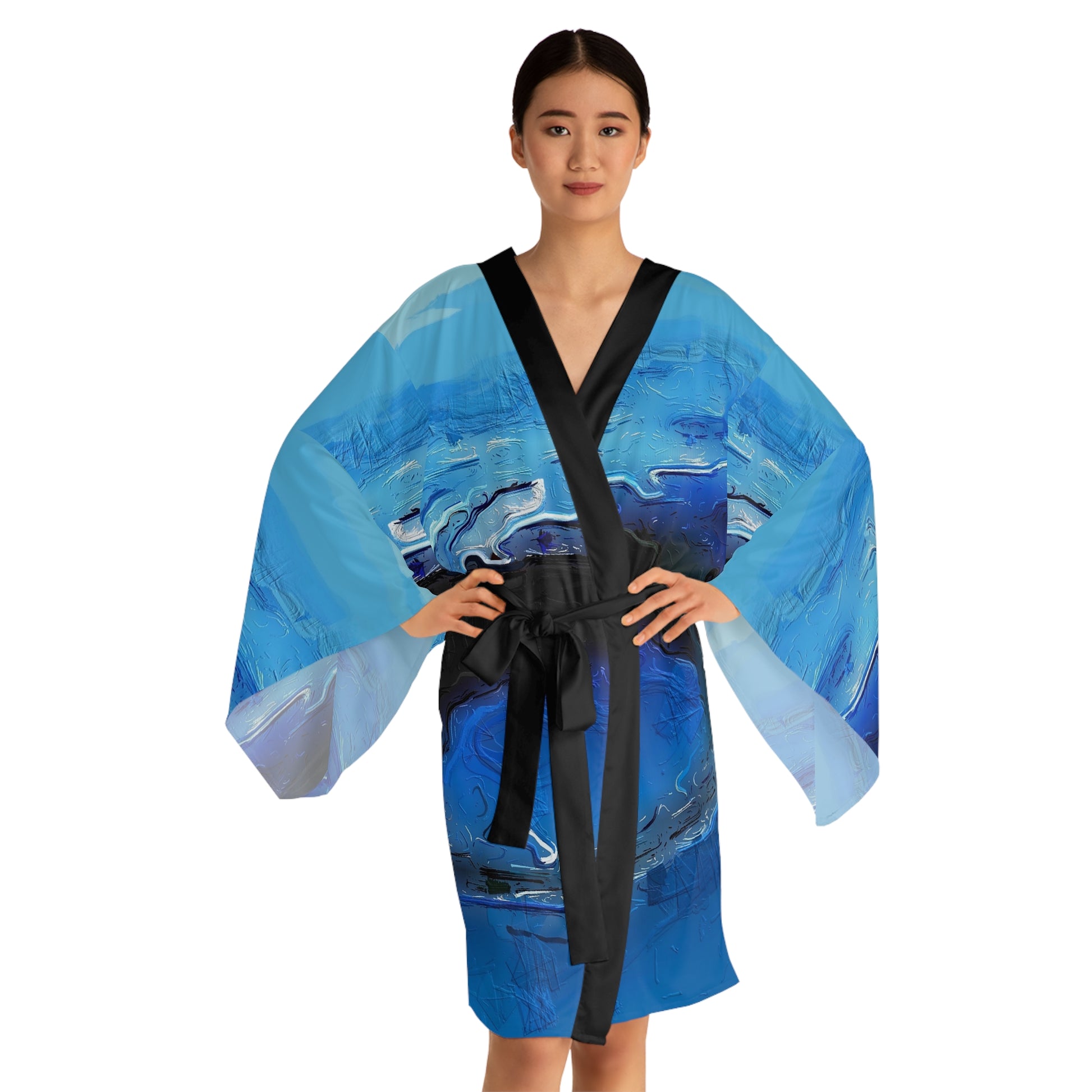 A Drop In The Ocean - Womens Long Sleeve Kimono Robe - iSAW Company
